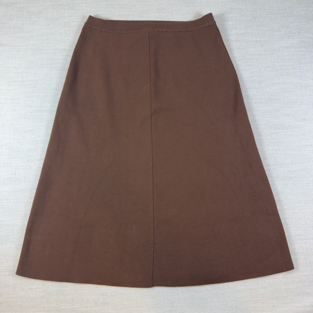 Hyacinth House Brown Knit Midi A-Line Skirt XL Teacher Librarian heavy fabric